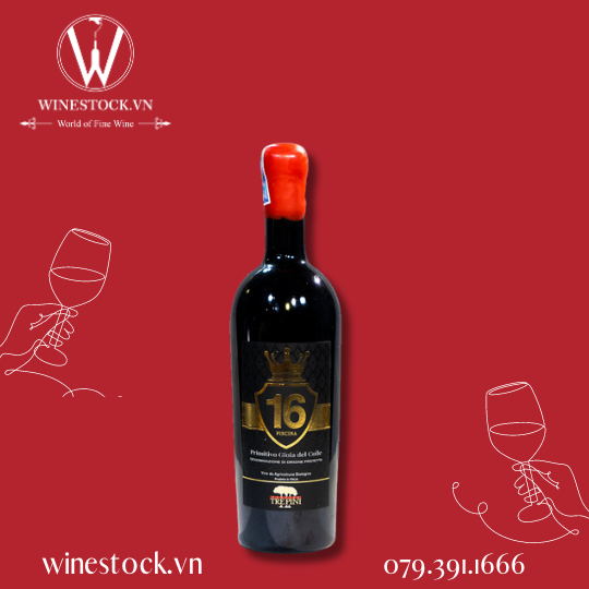 Rượu vang TRE PINI 16% Piscina - 0.75L Primitivo Gioia Del Colle DOC 