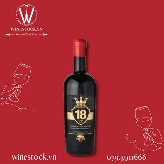 Rượu vang TRE PINI 18% Gran Baro Primitivo Gioia Del Colle - 0.75L 