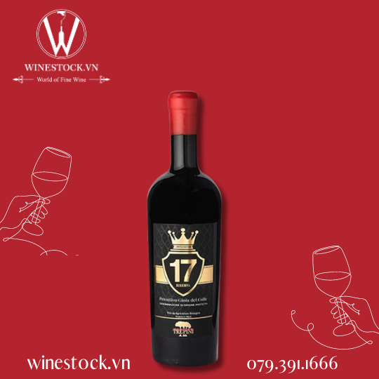 Rượu vang TRE PINI 17% Riserva - 0.75L Primitivo Gioia Del Colle DOC 