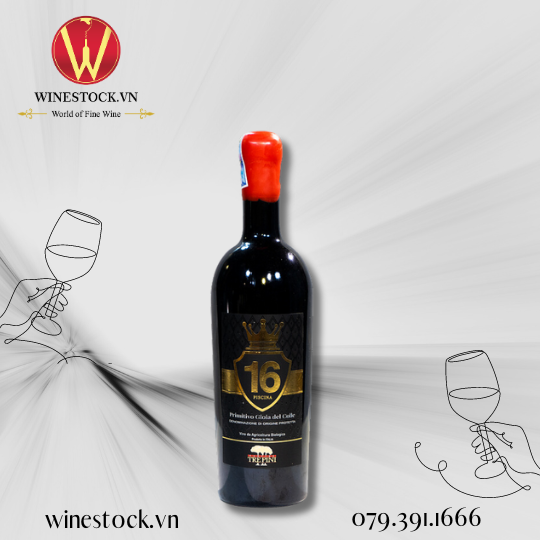 Rượu vang TRE PINI 16% Piscina - 0.75L Primitivo Gioia Del Colle DOC 