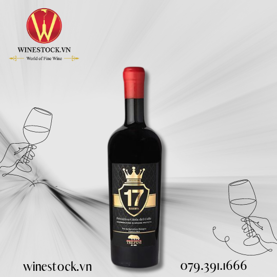 Rượu vang TRE PINI 17% Riserva - 0.75L Primitivo Gioia Del Colle DOC 